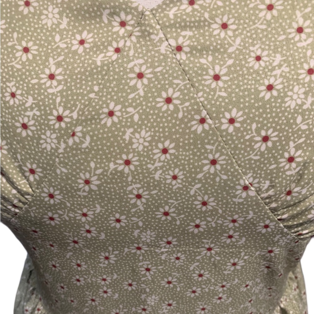 Romwe Sage Green Floral Dress - Picture 3 of 6